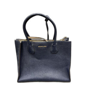Michael Kors Navy Blue Mercer Medium Pebbled Leather Tote Bag